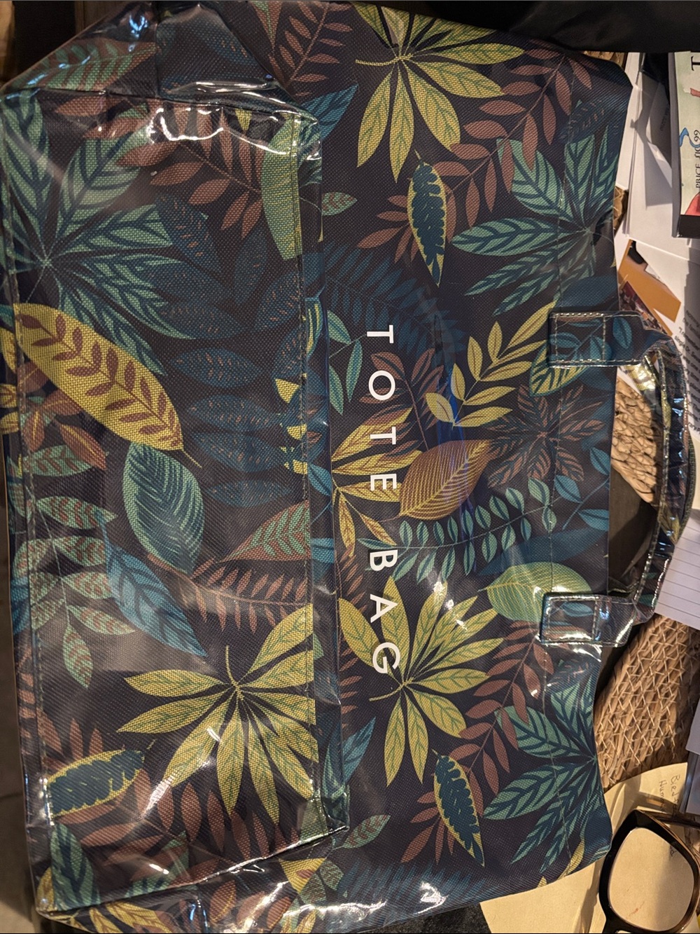Leaf Print Tote Bag - Multicolor